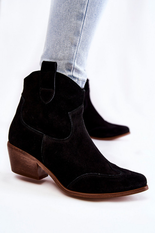 Damskie Botki W Szpic Lewski Shoes 3236 Czarne