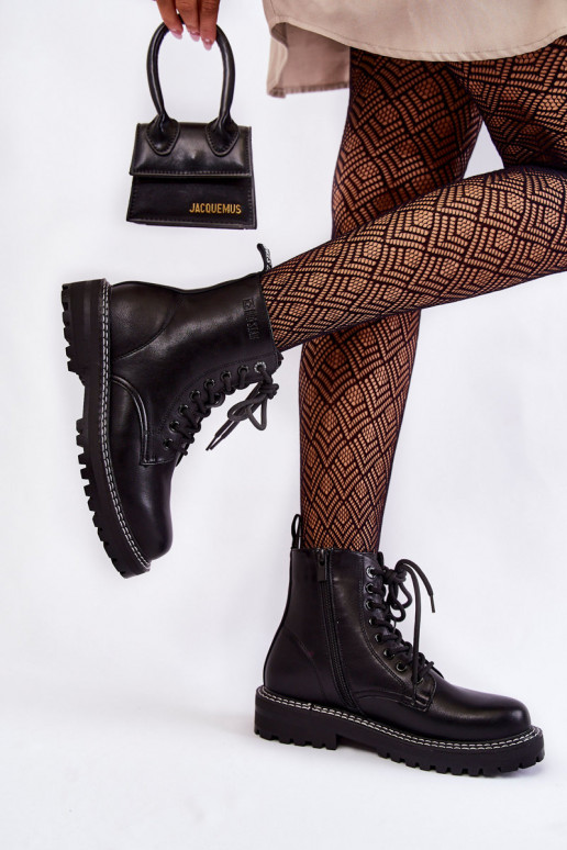 Women's Boots On The Platform Big Star KK274538 Black Women's Boots On The Platform Big Star KK274538 Black