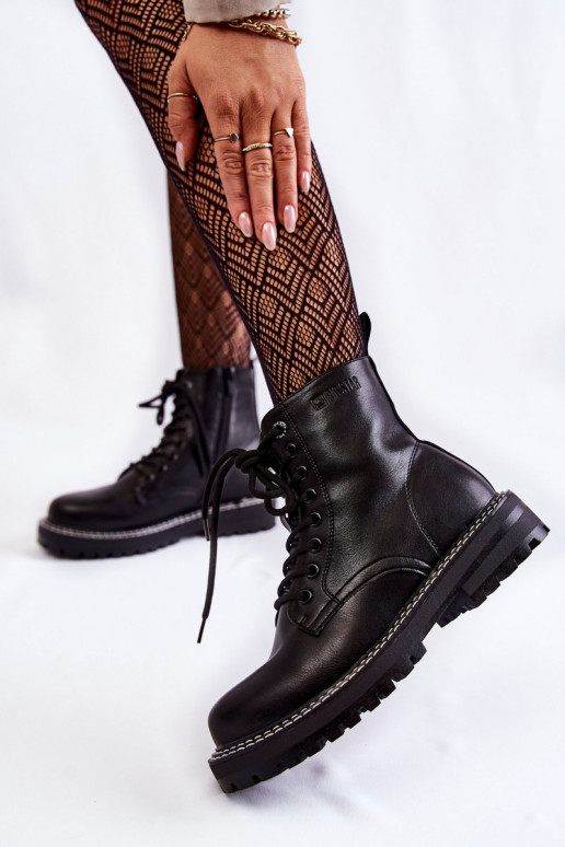 Women's Boots On The Platform Big Star KK274538 Black Women's Boots On The Platform Big Star KK274538 Black