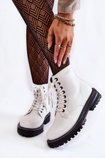 Women's Boots On The Platform Big Star KK274539 White 2