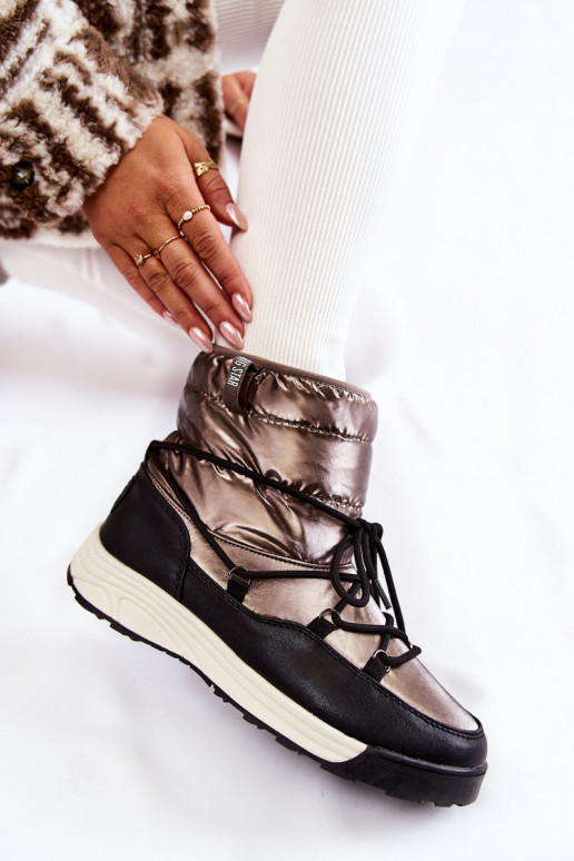 Women's snow boots Memory Foam Big Star KK274275 Silver-Black Women's snow boots Memory Foam Big Star KK274275 Silver-Black