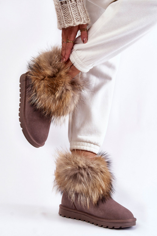 Women's Suede Snow Boots With Fur Grey Alexa Women's Suede Snow Boots With Fur Grey Alexa