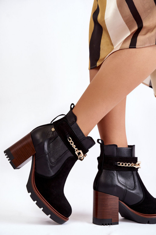 Women's leather boots Maciejka 05781-01 Black