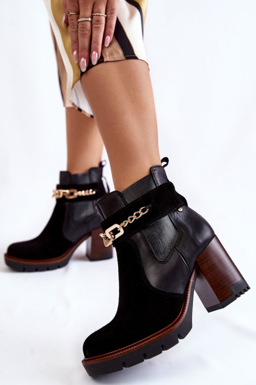 Women's leather boots Maciejka 05781-01 Black