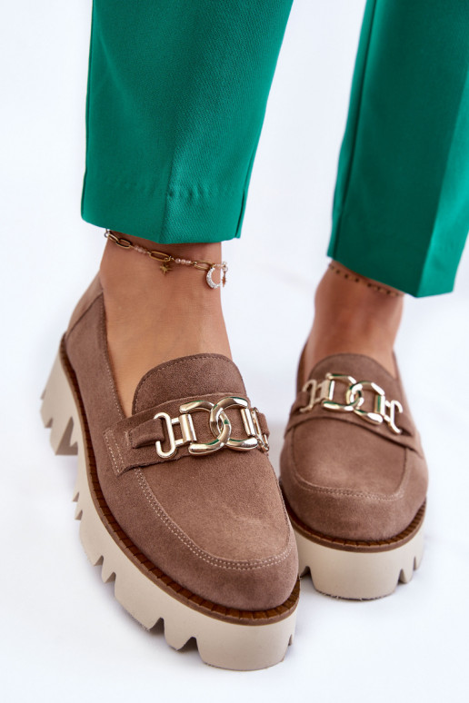 Suede shoes with a Laura Messi decoration 2489 Brown Suede shoes with a Laura Messi decoration 2489 Brown