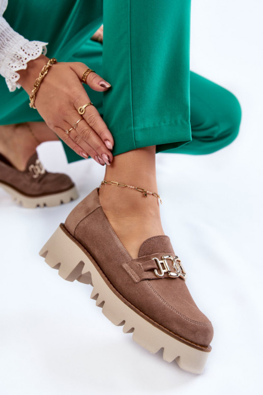 Suede shoes with a Laura Messi decoration 2489 Brown Suede shoes with a Laura Messi decoration 2489 Brown