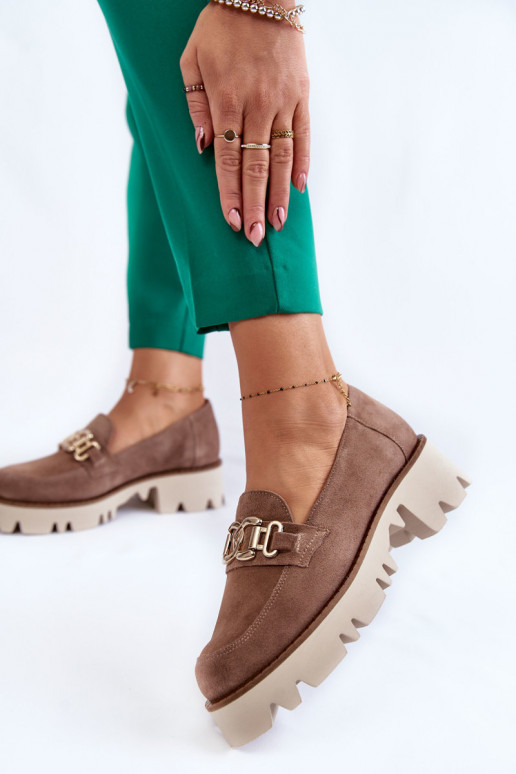 Suede shoes with a Laura Messi decoration 2489 Brown Suede shoes with a Laura Messi decoration 2489 Brown