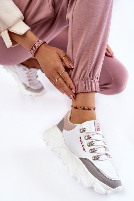 Women's Sneakers on the platform Cross Jeans KK2R4071C White Women's Sneakers on the platform Cross Jeans KK2R4071C White