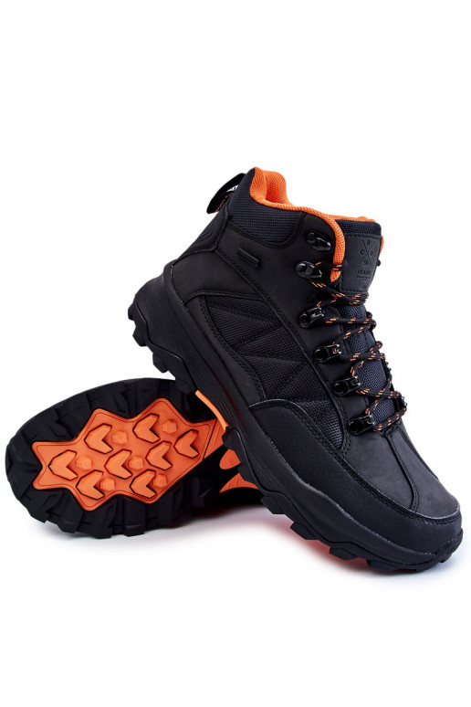 Męskie Buty Trekkingowe Ocieplane Cross Jeans KK1R4018C Czarne