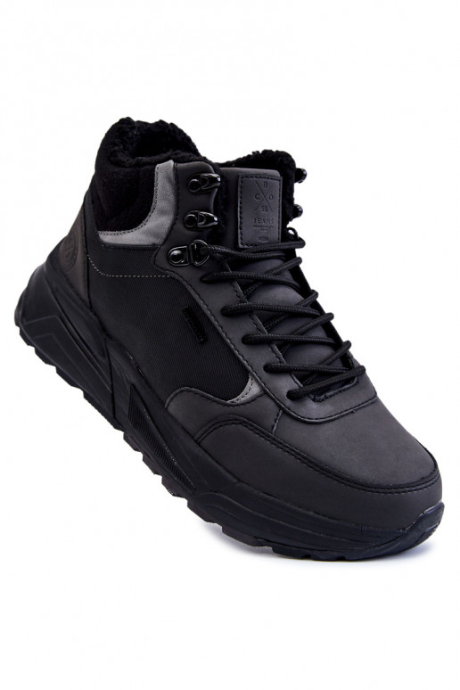 Męskie Ocieplane Buty Trekkingowe Cross Jeans KK1R4031C Czarne