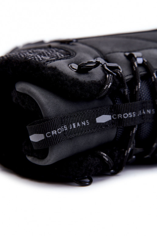 Męskie Ocieplane Botki Buty Trekkingowe Cross Jeans KK1R4022C Czarne