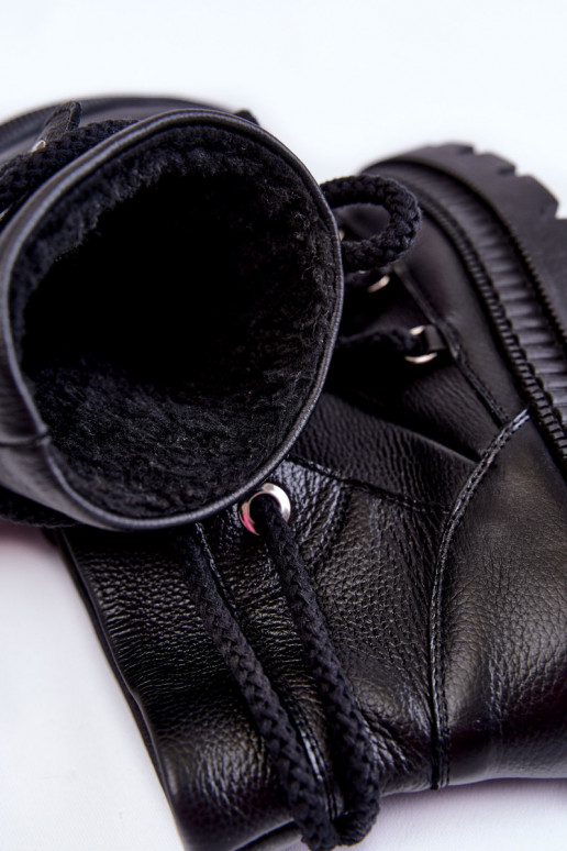 Damskie Modne Botki Śniegowce Czarne Kallen Damskie Modne Botki Śniegowce Czarne Kallen