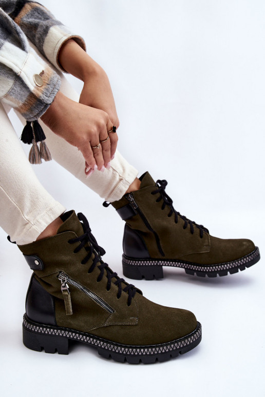 Suede Insulated Boots Laura Messi 2508 Green