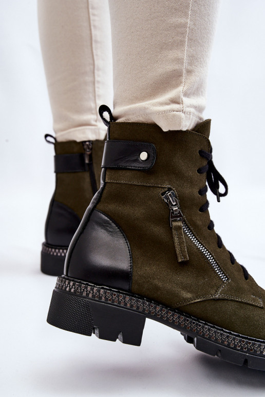 Suede Insulated Boots Laura Messi 2508 Green