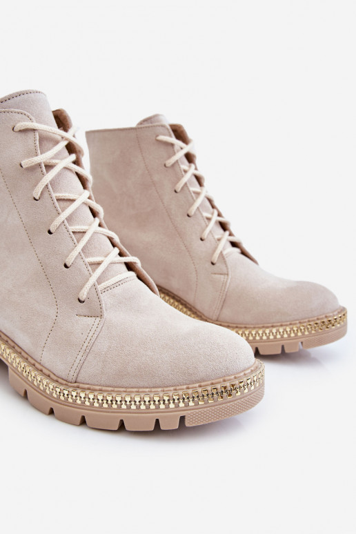 Flat Boots Lewski Shoes 3285 Light beige Flat Boots Lewski Shoes 3285 Light beige