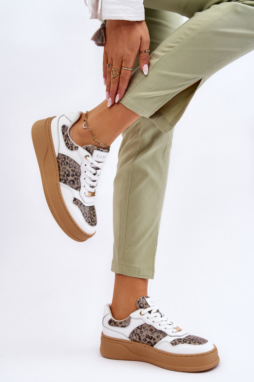 Women's Comfortable Sports Shoes GOE LL2N4052 White-Beige Women's Comfortable Sports Shoes GOE LL2N4052 White-Beige