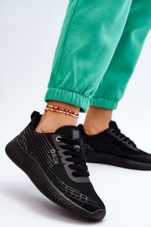 Women's Mesh Sports Shoes Memory Foam System Big Star LL274662 Black Women's Mesh Sports Shoes Memory Foam System Big Star LL274662 Black