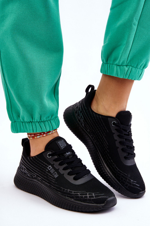 Women's Mesh Sports Shoes Memory Foam System Big Star LL274662 Black Women's Mesh Sports Shoes Memory Foam System Big Star LL274662 Black