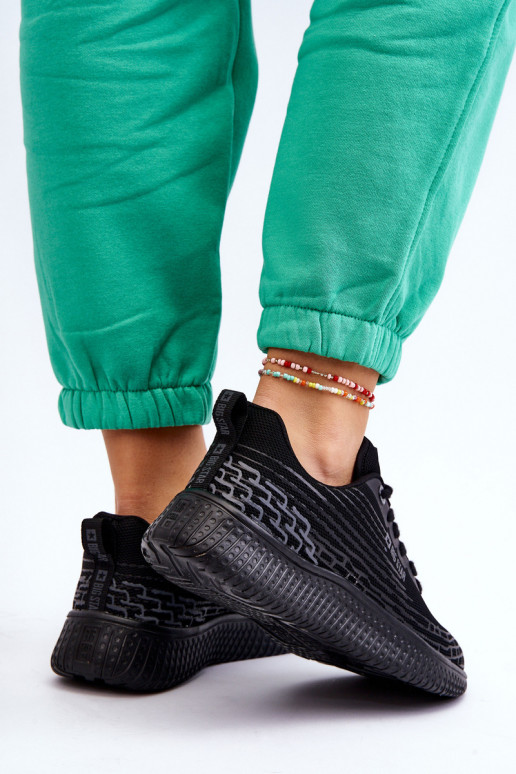 Damskie Siateczkowe Buty Sportowe Memory Foam System Big Star LL274662 Czarne