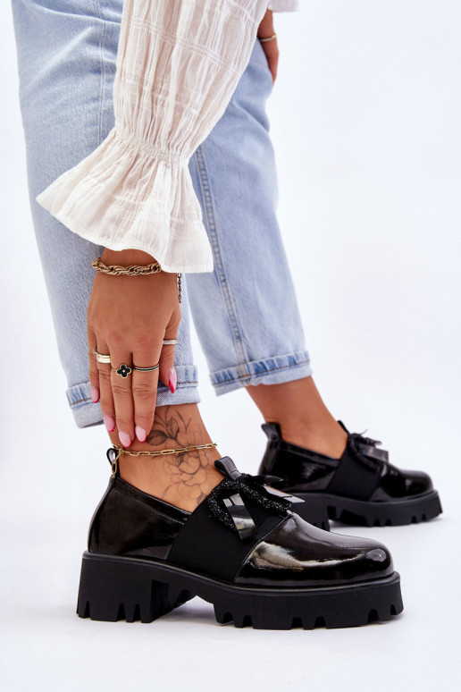 Lacquered Shoes With Ornaments Black Keily Lacquered Shoes With Ornaments Black Keily