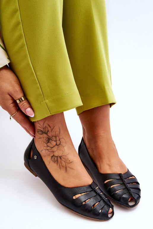 Comfortable Leather Women's Ballerinas Black Luka Comfortable Leather Women's Ballerinas Black Luka