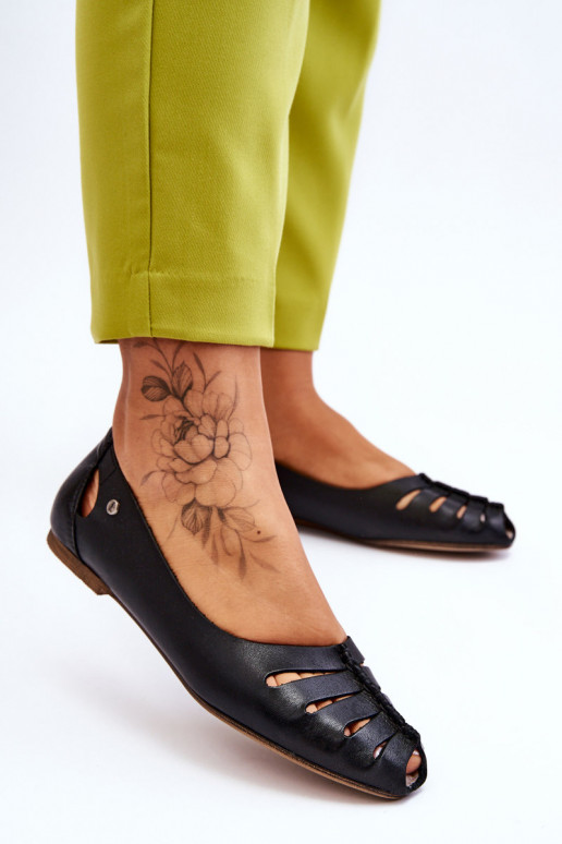 Comfortable Leather Women's Ballerinas Black Luka Comfortable Leather Women's Ballerinas Black Luka