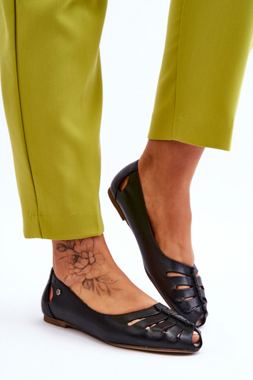 Comfortable Leather Women's Ballerinas Black Luka Comfortable Leather Women's Ballerinas Black Luka