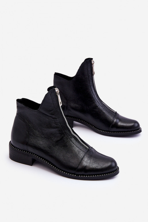 Leather Zipper Boots Nicole 2785/037 Black Leather Zipper Boots Nicole 2785/037 Black