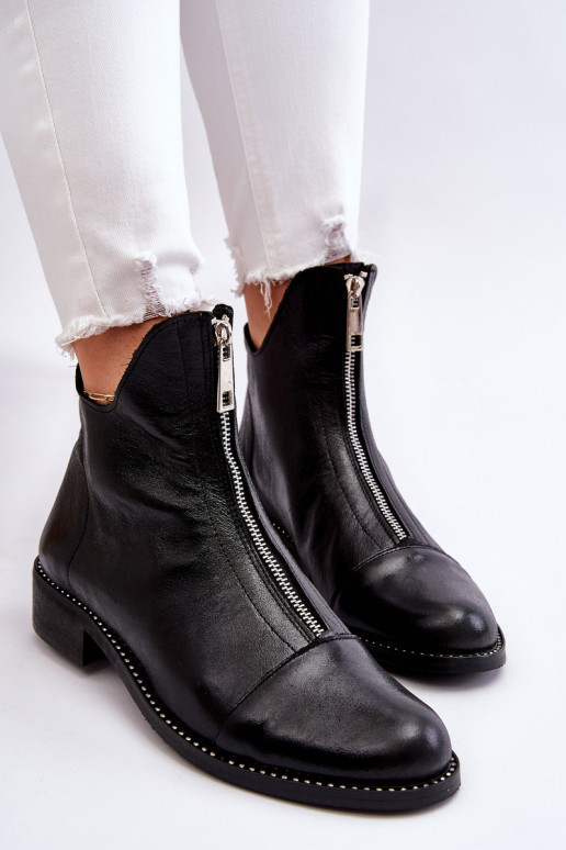 Leather Zipper Boots Nicole 2785/037 Black Leather Zipper Boots Nicole 2785/037 Black