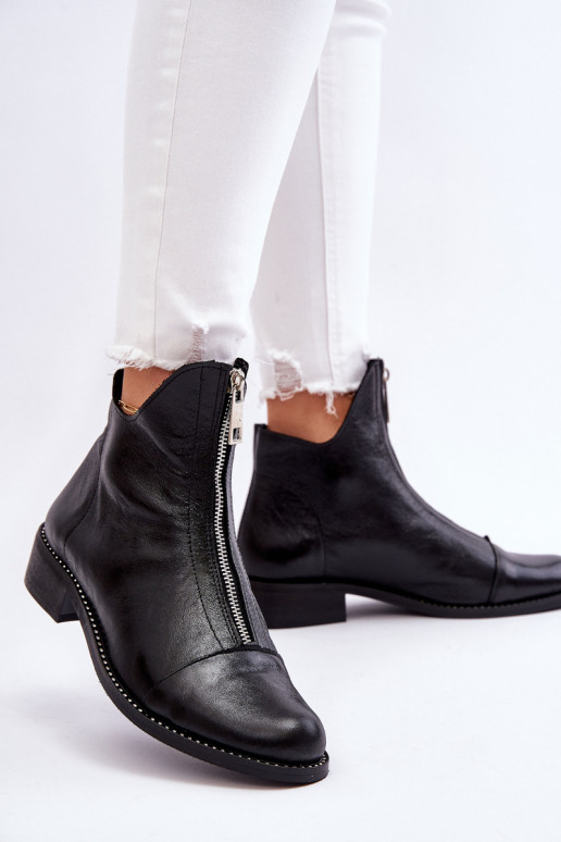 Leather Zipper Boots Nicole 2785/037 Black Leather Zipper Boots Nicole 2785/037 Black