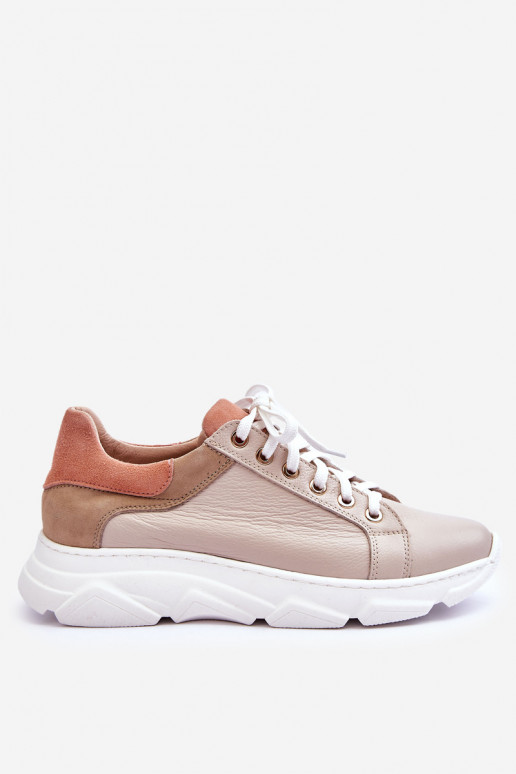 Comfortable Leather Platform Sneakers Beige Alisane Comfortable Leather Platform Sneakers Beige Alisane