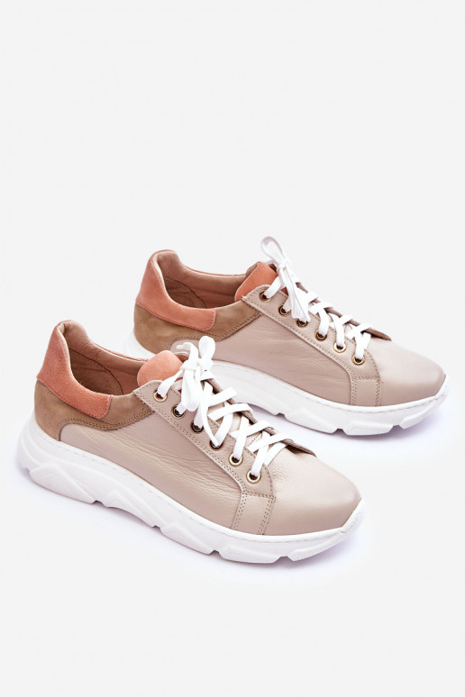 Comfortable Leather Platform Sneakers Beige Alisane Comfortable Leather Platform Sneakers Beige Alisane