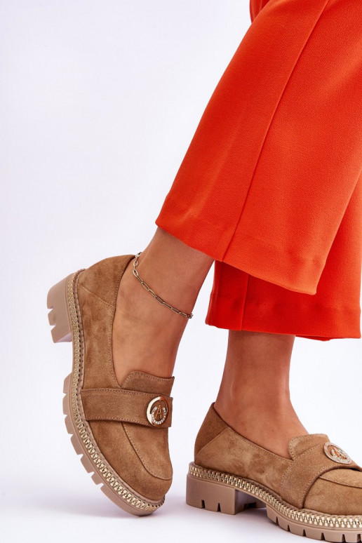 Elegant Suede Loafers Dark Beige Laverne Elegant Suede Loafers Dark Beige Laverne