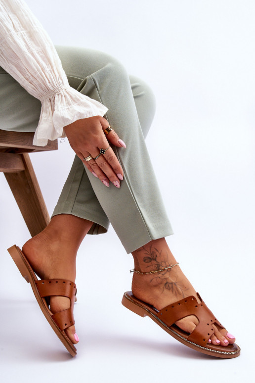 Zazoo 40326 Damskie KlapkiwithOzdobnymi Wycięciami Brązowe Zazoo 40326 Damskie KlapkiwithOzdobnymi Wycięciami Brązowe