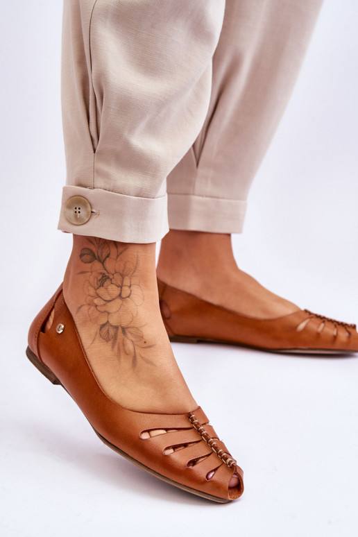 Zazoo 10009 Comfortable Women's Leather Ballerina Flats Brown Zazoo 10009 Comfortable Women's Leather Ballerina Flats Brown