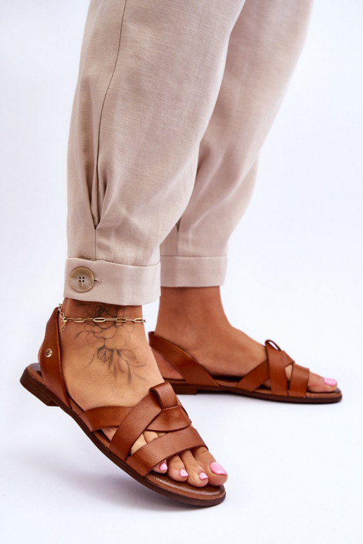 Zazoo 40185 Comfortable Leather Slip-On Sandals Brown Zazoo 40185 Comfortable Leather Slip-On Sandals Brown