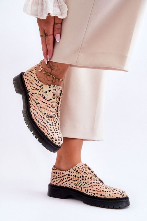 Women's Leather Brogues Oxfords Maciejka 04087-18 Orange and Black Women's Leather Brogues Oxfords Maciejka 04087-18 Orange and Black