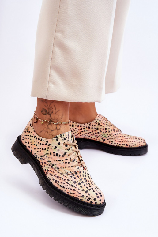 Women's Leather Brogues Oxfords Maciejka 04087-18 Orange and Black Women's Leather Brogues Oxfords Maciejka 04087-18 Orange and Black