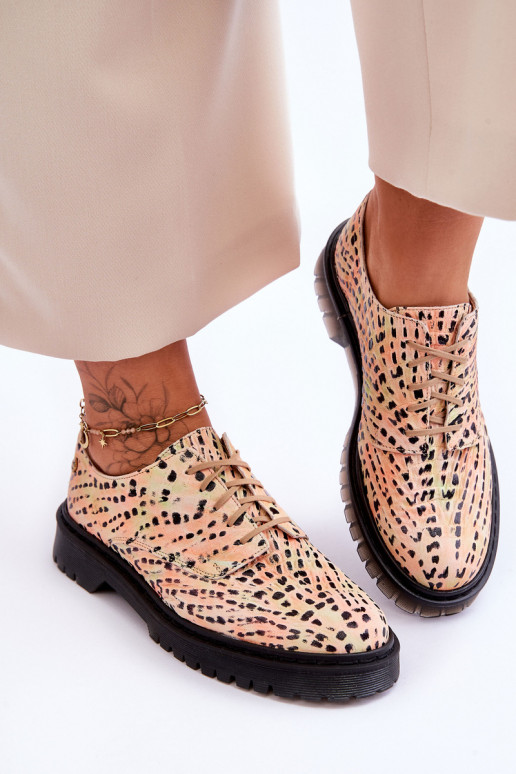 Women's Leather Brogues Oxfords Maciejka 04087-18 Orange and Black Women's Leather Brogues Oxfords Maciejka 04087-18 Orange and Black