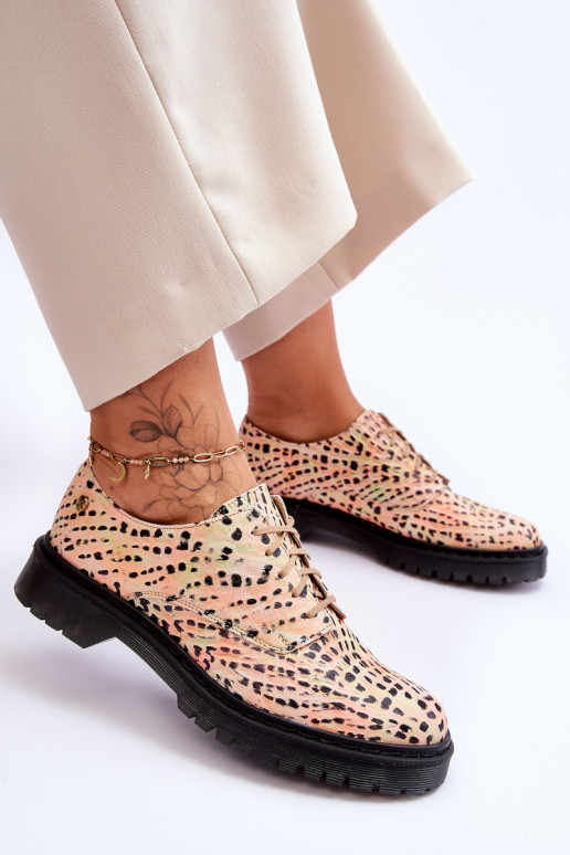 Women's Leather Brogues Oxfords Maciejka 04087-18 Orange and Black Women's Leather Brogues Oxfords Maciejka 04087-18 Orange and Black