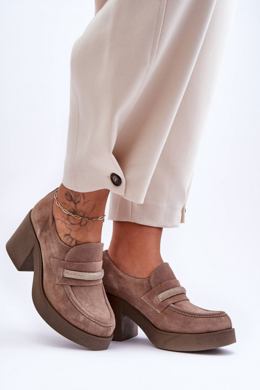 Half-Boots On Heel With Decoration Beige Gelanor Half-Boots On Heel With Decoration Beige Gelanor