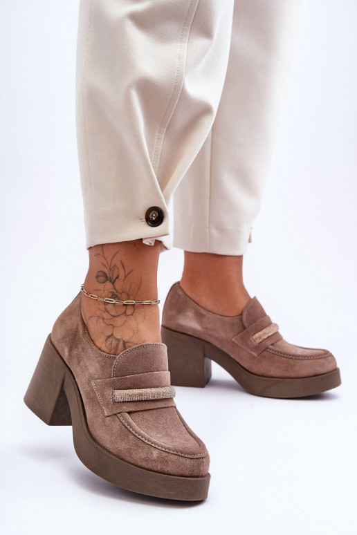 Half-Boots On Heel With Decoration Beige Gelanor Half-Boots On Heel With Decoration Beige Gelanor