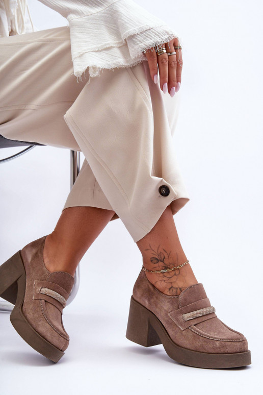 Half-Boots On Heel With Decoration Beige Gelanor Half-Boots On Heel With Decoration Beige Gelanor