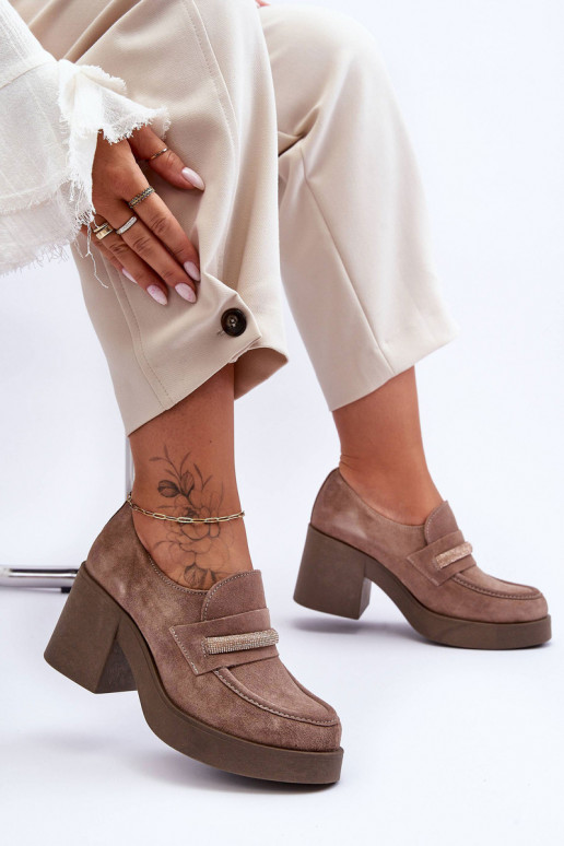 Half-Boots On Heel With Decoration Beige Gelanor Half-Boots On Heel With Decoration Beige Gelanor