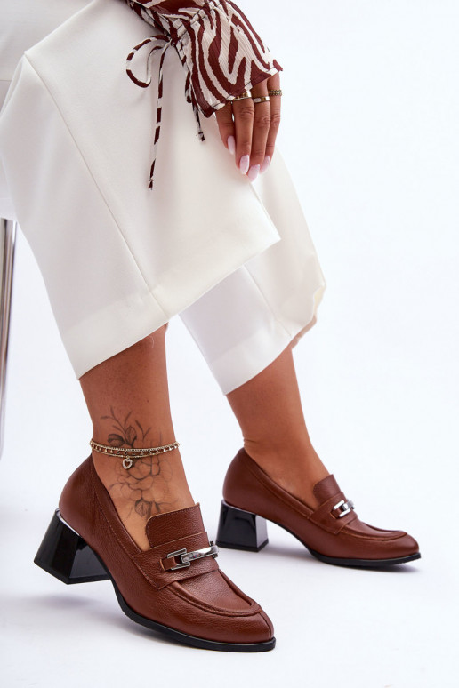 Comfortable Leather Pumps Brown Damira Comfortable Leather Pumps Brown Damira