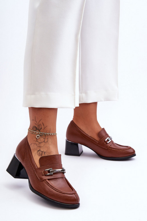 Comfortable Leather Pumps Brown Damira Comfortable Leather Pumps Brown Damira
