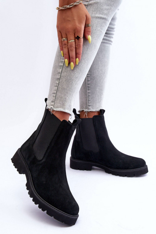 Suede Ankle Boots Nicole Black 2672 Suede Ankle Boots Nicole Black 2672