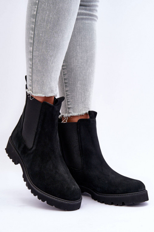 Suede Ankle Boots Nicole Black 2672 Suede Ankle Boots Nicole Black 2672