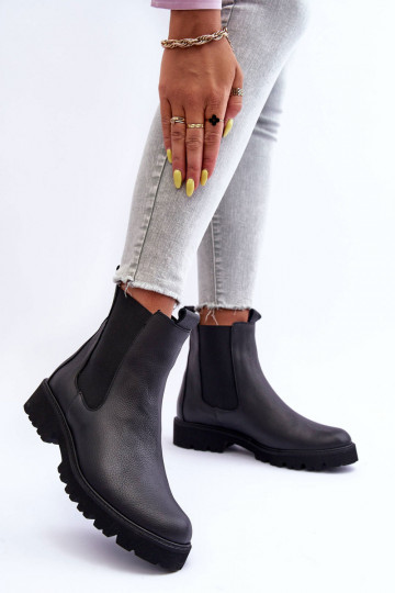 Leather Ankle Boots Black Nicole 2672 2