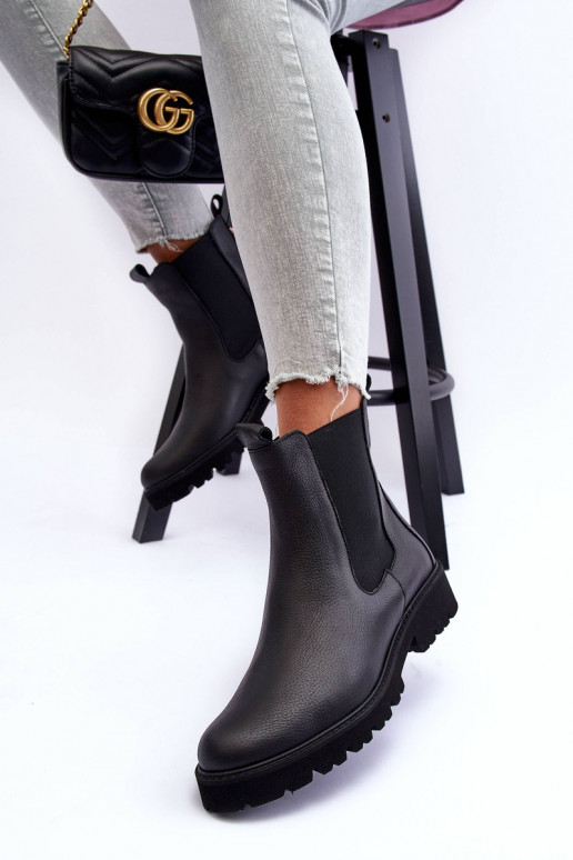 Leather Ankle Boots Black Nicole 2672 Leather Ankle Boots Black Nicole 2672